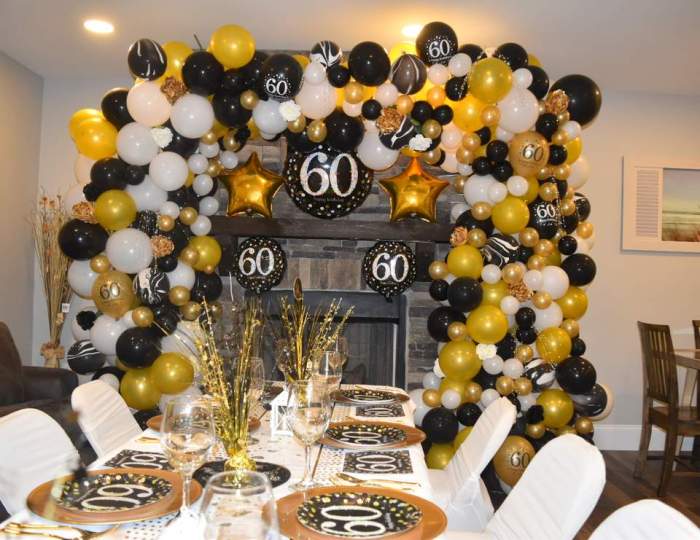 60th backdrop anniversary balloons